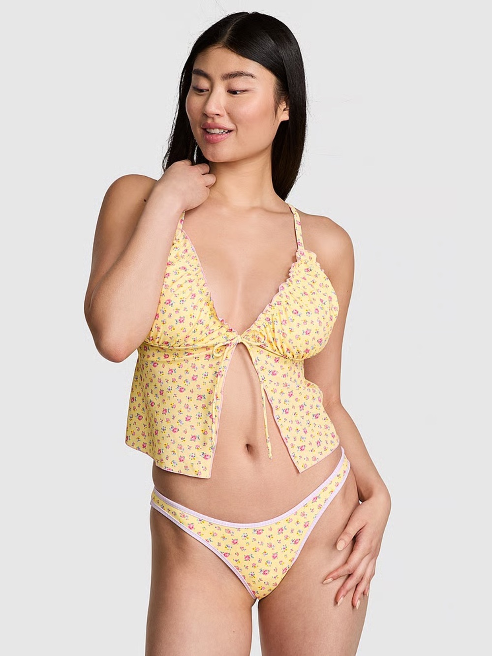 PINK x Frankies Bikinis Swim Top and Bikini Bottom Set